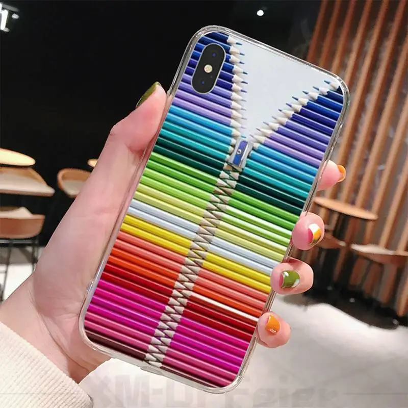 

For Iphone 6 6s Plus 7 8 Plus X XS XR XS MAX 11 11 Pro 11 Pro Max Cover Color Pencil Fashion Custom Photo Soft Phone Case