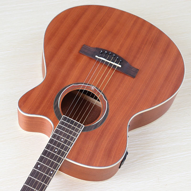akustische gitarre 40 inch elektrische akustische gitarre voll okoume holz 6 string hochglanz cutaway design folk gitarre mit eq free global shipping