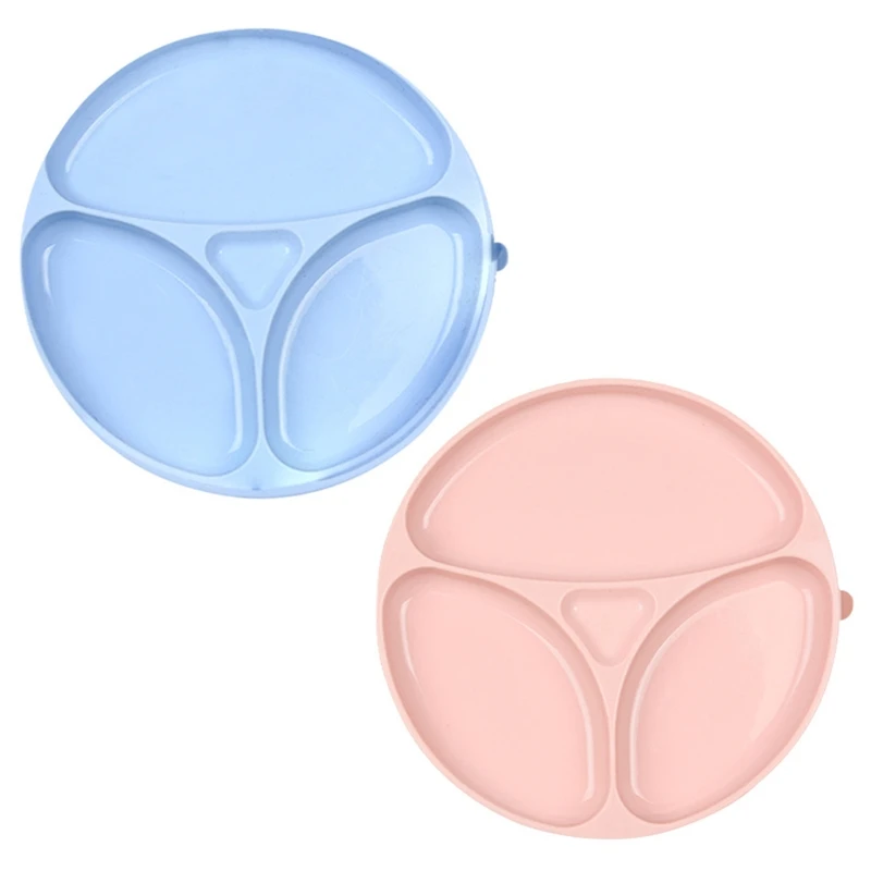 

Baby Feeding Bowl Non-slip Silicone Suction Divided Anti-Hot Training Plate Dish J2HD