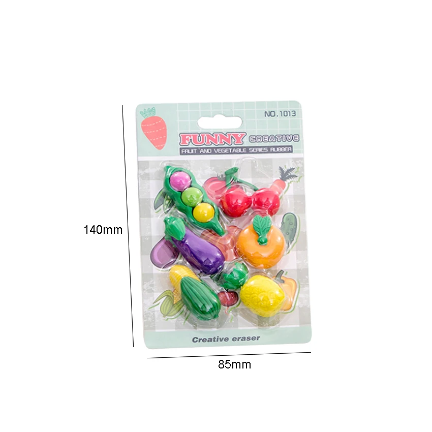 

6pcs Cute fruit and vegetable eraser set Rubber Suit kawaii eraser school supplies kids gifts Random design
