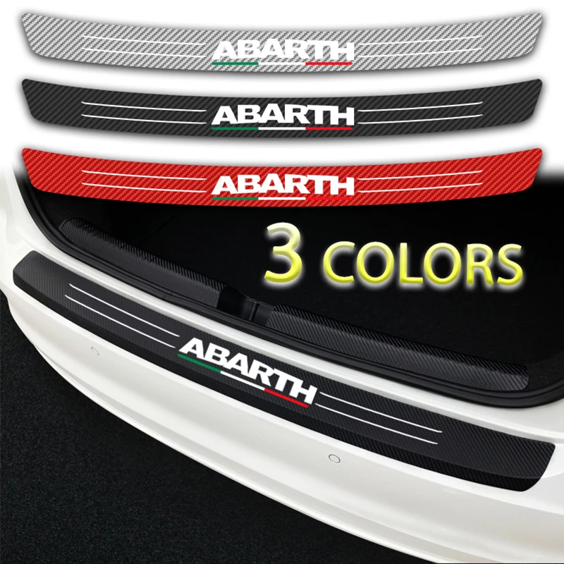 

1set Carbon Fiber abarth logo emblem Car Trunk Rear Bumper Sticker For fiat punto abarth 500 stilo ducato Decoration Accessories