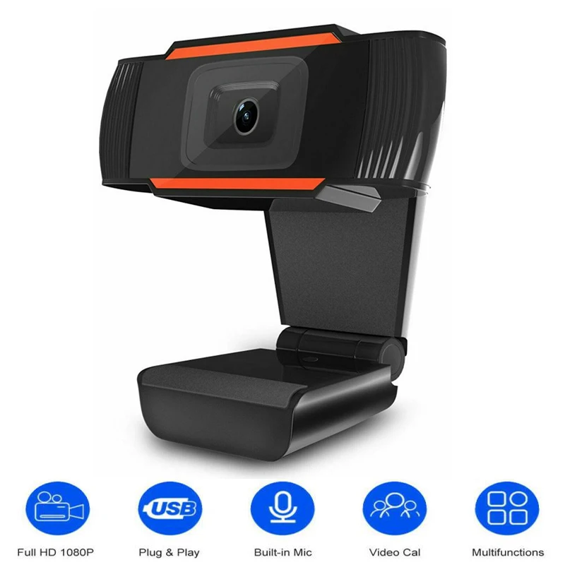 

HD 1080P Webcam Computer PC Mini 2K Web Camera with USB Plug Rotatable Cameras for Live Broadcast Video Calling Conference Work