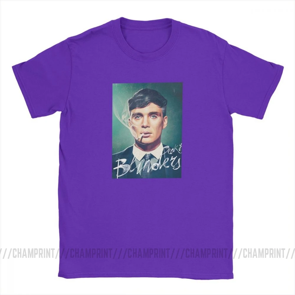 Мужские футболки Peaky Blinders Humor с коротким рукавом, футболки с круглым вырезом, одежда из хлопка, Оригинальная футболка - Цвет: Фиолетовый