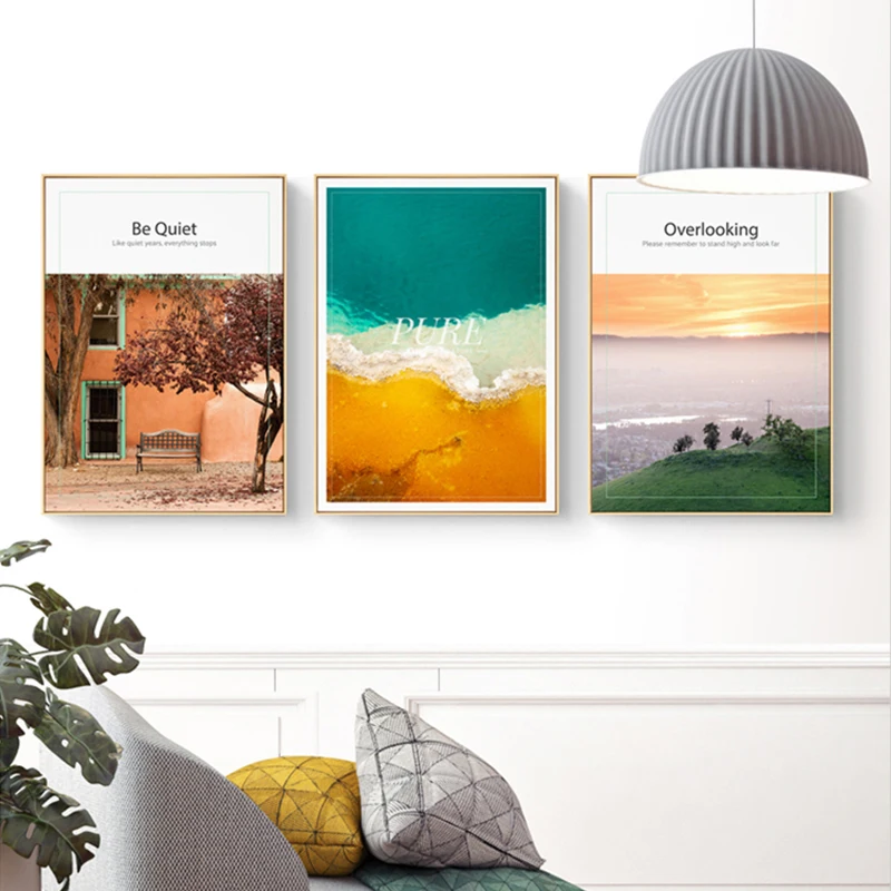 Flowers Ocean Landscape Wall Art Canvas Painting Quotes Posters and Prints Decoration Home Pictures for Living Room Decor | Дом и сад