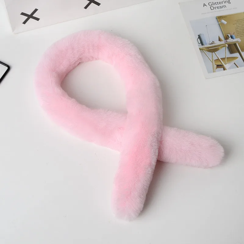 Осенний и Модный зимний шарф с имитацией кроличьего меха 85 см плюшевый простой