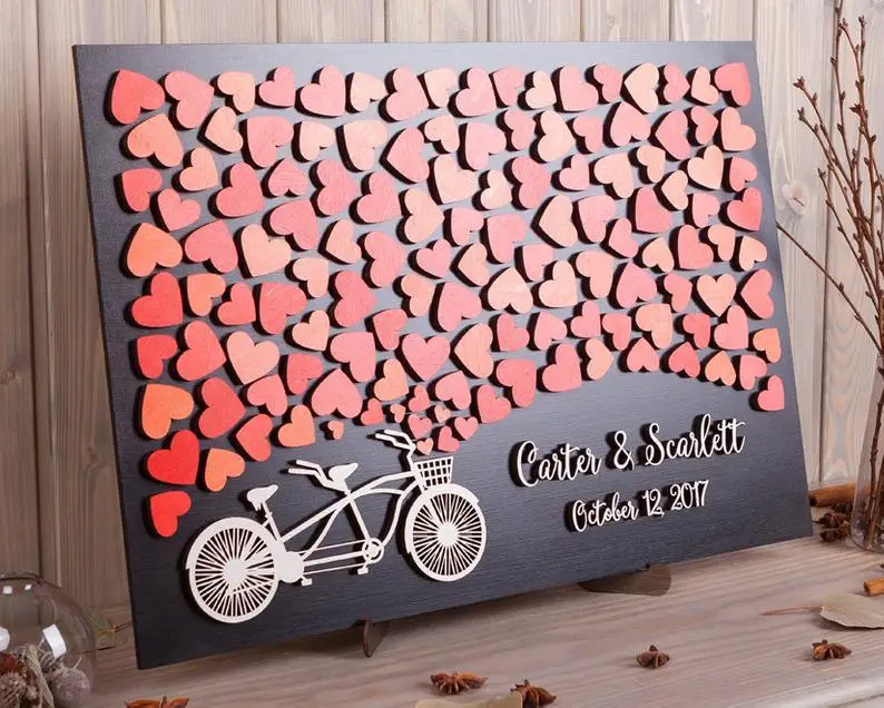 Индивидуальная Свадебная Гостевая книга альтернативная 3D фотография велосипеда