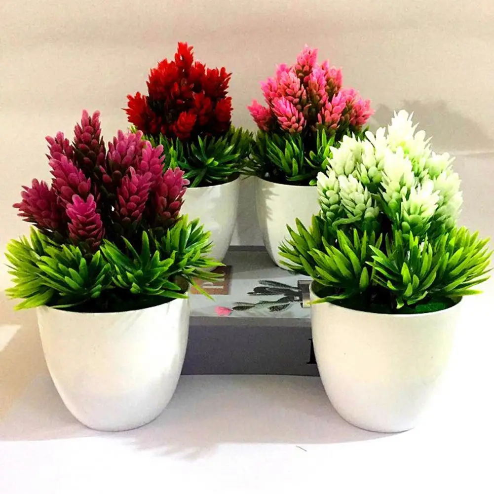 

Simulation Plant Potted Podocarpus Pine Small Bonsai Fake Flower Garden Decor