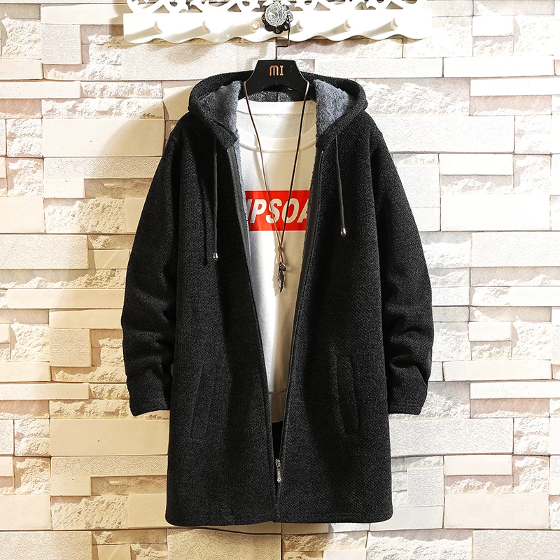 

Men Cardigans Sweaters Hooded Long Sweater Coats New Male Winter Autumn Sweaters Good Quality Men Thicker Warm Sweater Coats 3XL