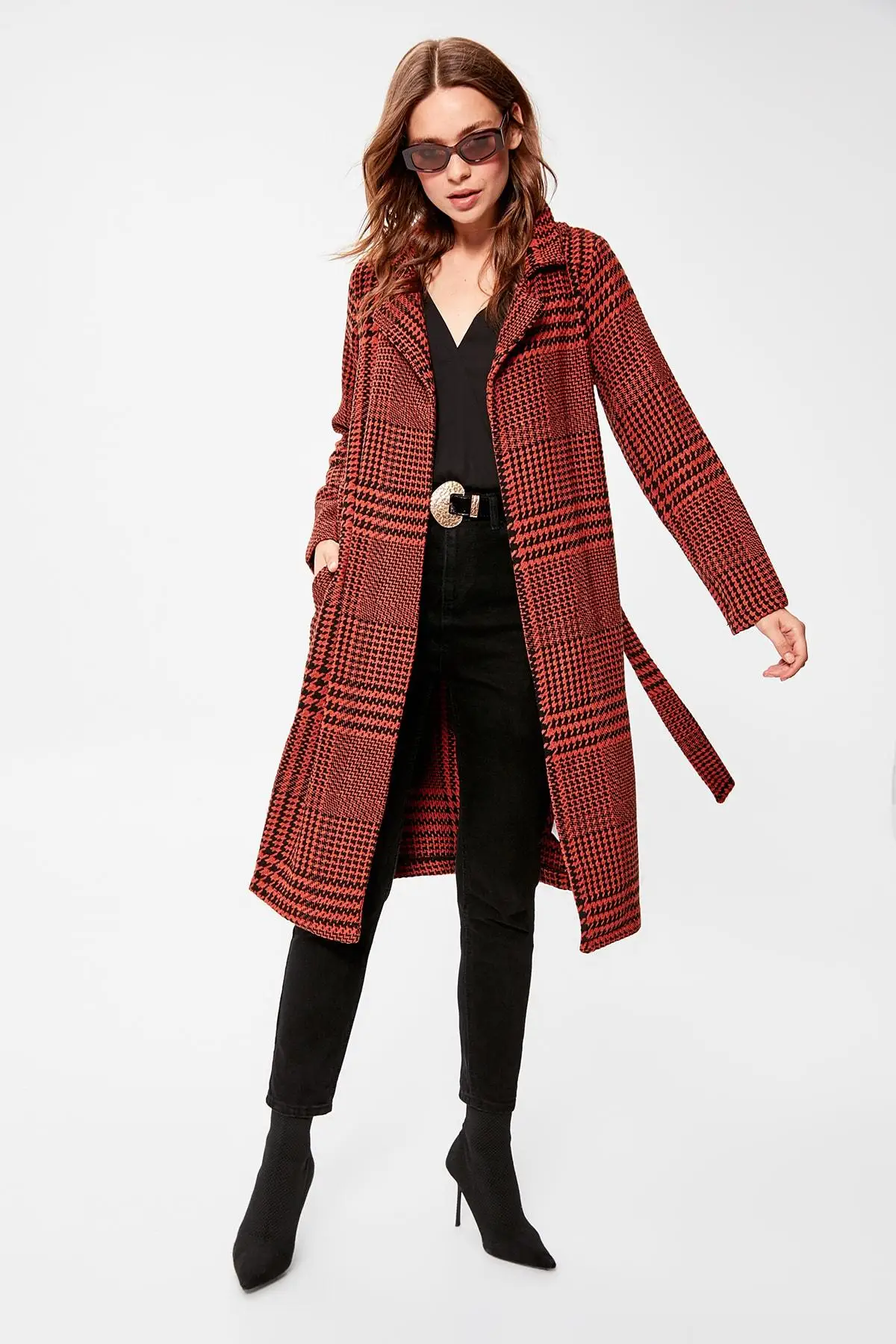 Трендовое пальто с принтом в виде корсета корсетом и корицей TWOAW20KB0133 | Женская