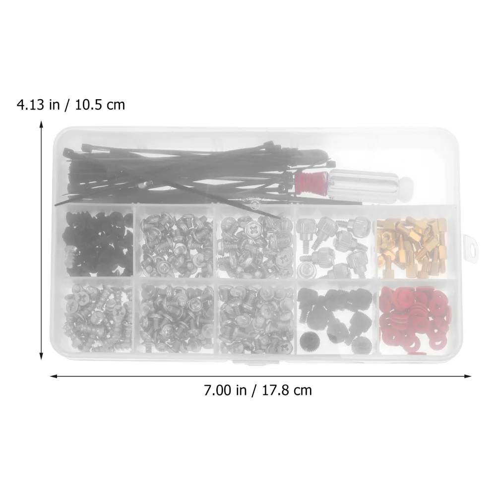 

1 Box of Desktop Computer Screws Screwdriver Brush Cable Screw Mounting Supplies