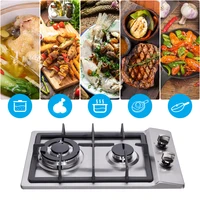 12 gas cooktop 2 burners drop in propanenatural gas cooker gas stove lpgng dual fuel stainless steel%c2%a0easy to clean for home