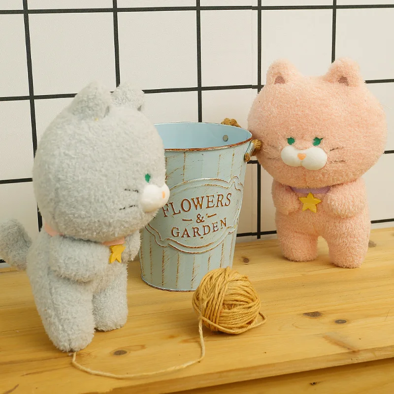 

23cm Soft Stuffed Plush Dolls Kawali Cats Plushie Animal Home Wedding Christmas Decor Toys For Children Boy Girl Birthday Gift