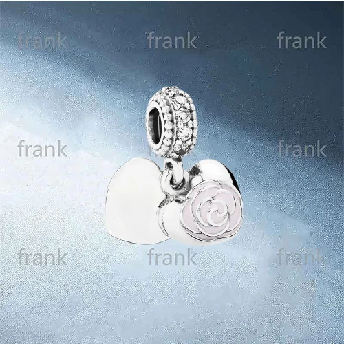 

791528EN40-Mother's-Rose-Dangle-Charm,Pink-Enamel-&-Clear-CZ