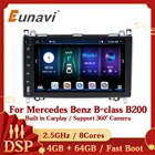 Автомагнитола Eunavi, Android 10, GPS для Mercedes Benz B-class B200, Sprinter Viano Vito B180, GPS, мультимедийный видеоплеер, 4 ГБ, 64 ГБ, 2 Din