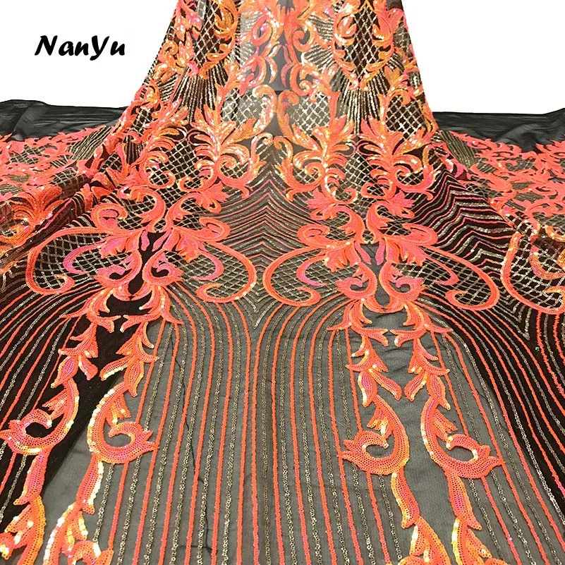 Горячая продажа африканская вышивка тюль кружевная ткань высокого качества