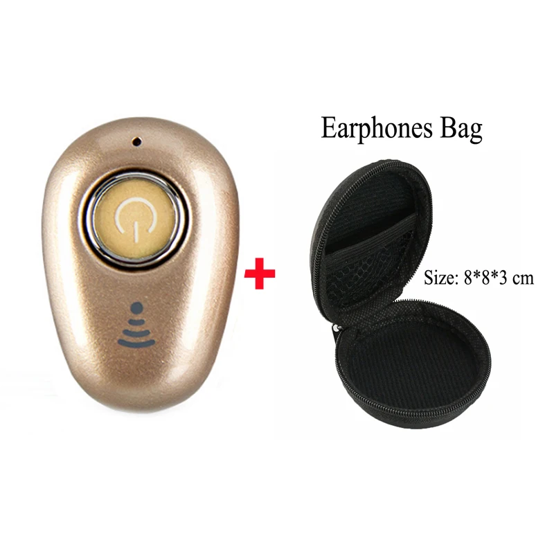 Gold With Bag Для Galaxy buds беспроводные наушники Bluetooth наушники в ухо мини Handsfree невидимые вкладыши с микрофоном для samsung buds huawei - Цвет: Gold With Bag