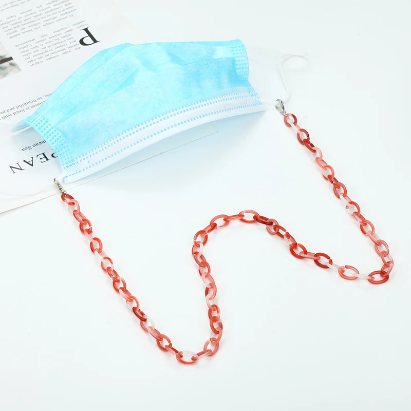 

Модная подвесная цепочка для очков для женщин и мужчин, удобная красивая акриловая сращивающаяся Нескользящая простая маска различных цве...