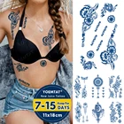 Сок прочного чернил татуировки, боди-арт Водонепроницаемый временная татуировка Стикеры михенди, хна тату для рук поддельные индийский ручной татуировки золотого и серебряного Для женщин