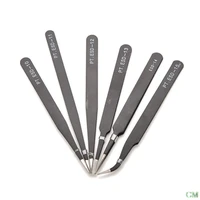 1 pcs multifunction esd tweezers tool set antistatic high precision tip curved straight stainless tweezer nipper repair tool kit