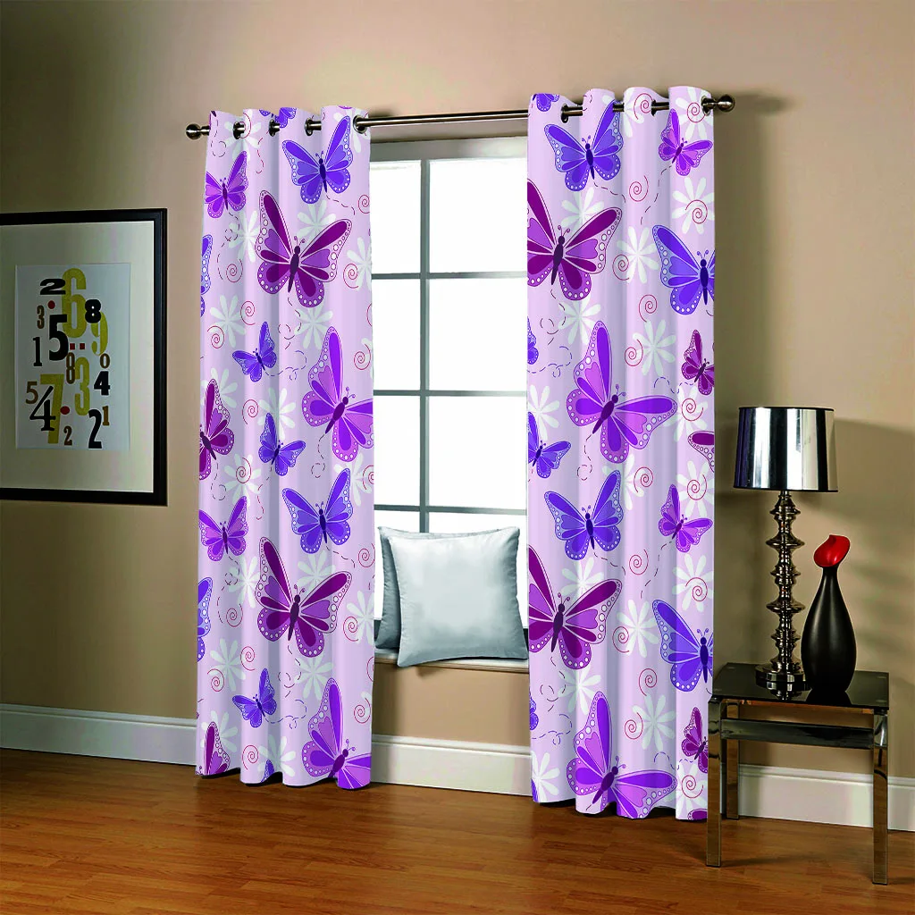 Занавески с принтом бабочек SOFTBATF затемняющие шторы s тканевые занавески оконные