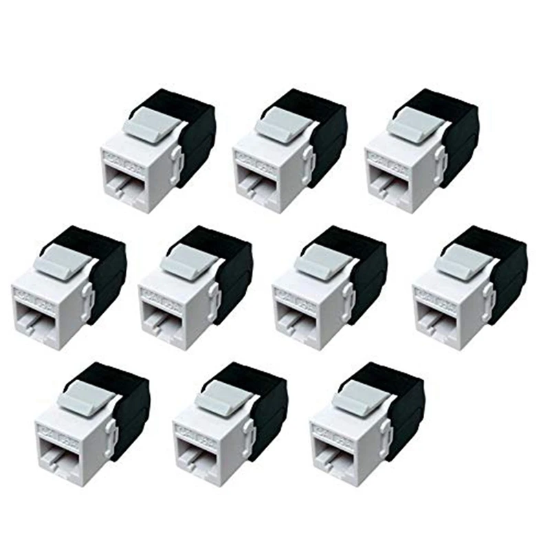 

Новый 10 шт. в упаковке Cat6A RJ45 Keystone Jack-Совместимость Cat6-180 градусов Toolless -Ethernet Wall Jack -Cat6A сетевой соединитель