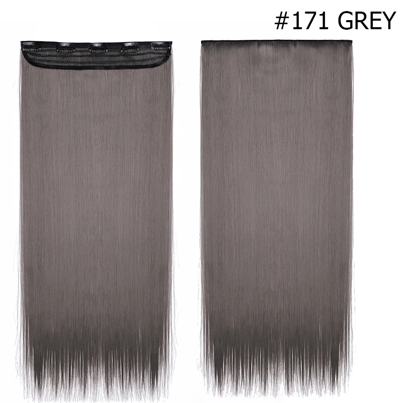 grey Snoilite, длинные прямые накладные волосы на заколках, синтетические волосы, 5 зажимов, цельные термостойкие накладные волосы для женщин - Цвет: grey