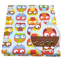 teramila cotton fabrics patchwork quilting sewing cloth craft bedding decoration tissue home textile beige pink owls cute birds