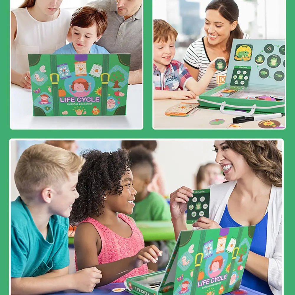 

Portable Early Educational Drawing Toys Magnetic Montessori Puzzle Leaning Life Cycle Of Animal Human Growth Puzzles Jigsaw Box