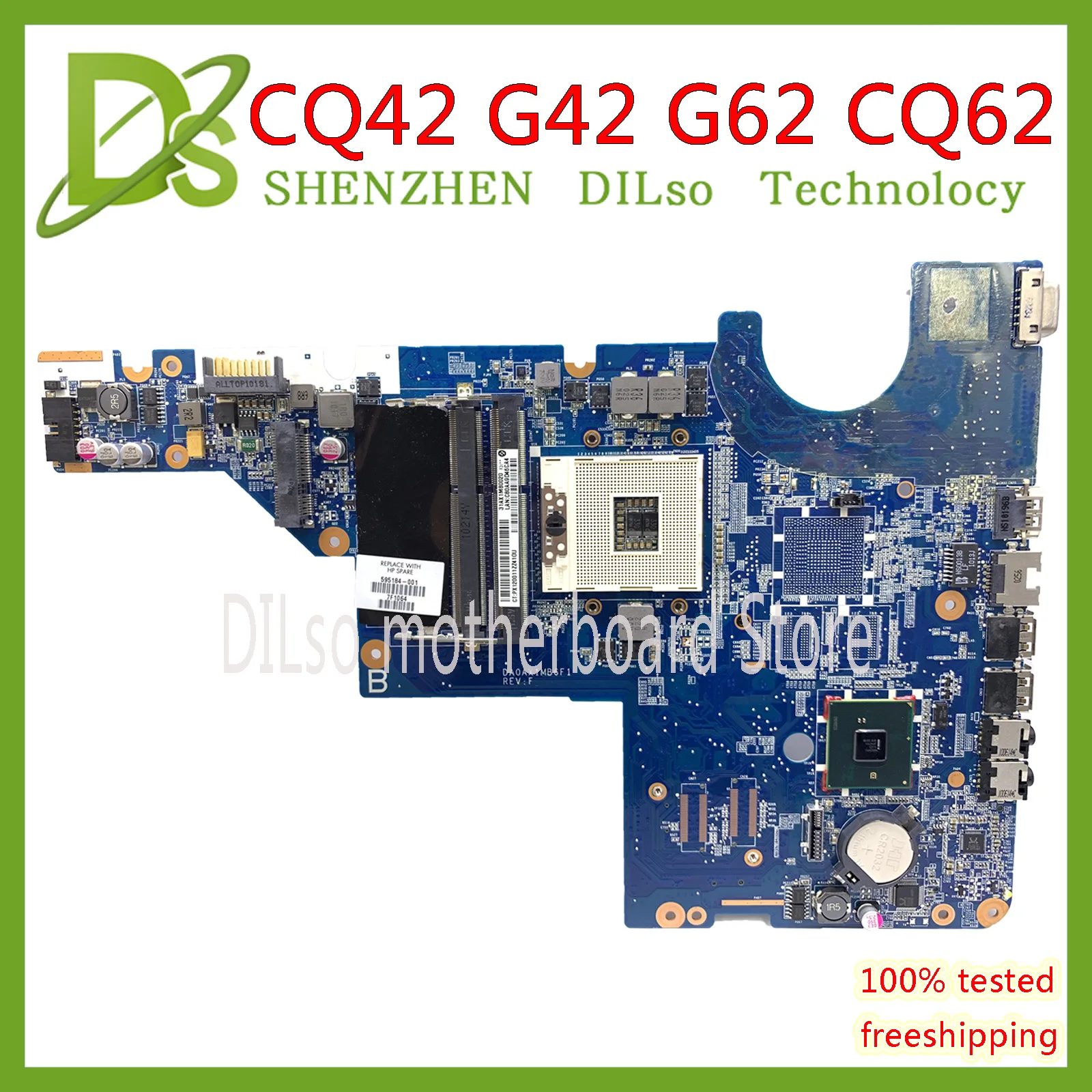 KEFU CQ62 для материнская плата HP CQ42 G42 G62 Материнская ноутбука DAOAX1MB6F0 DA0AX1MB6H0 100%