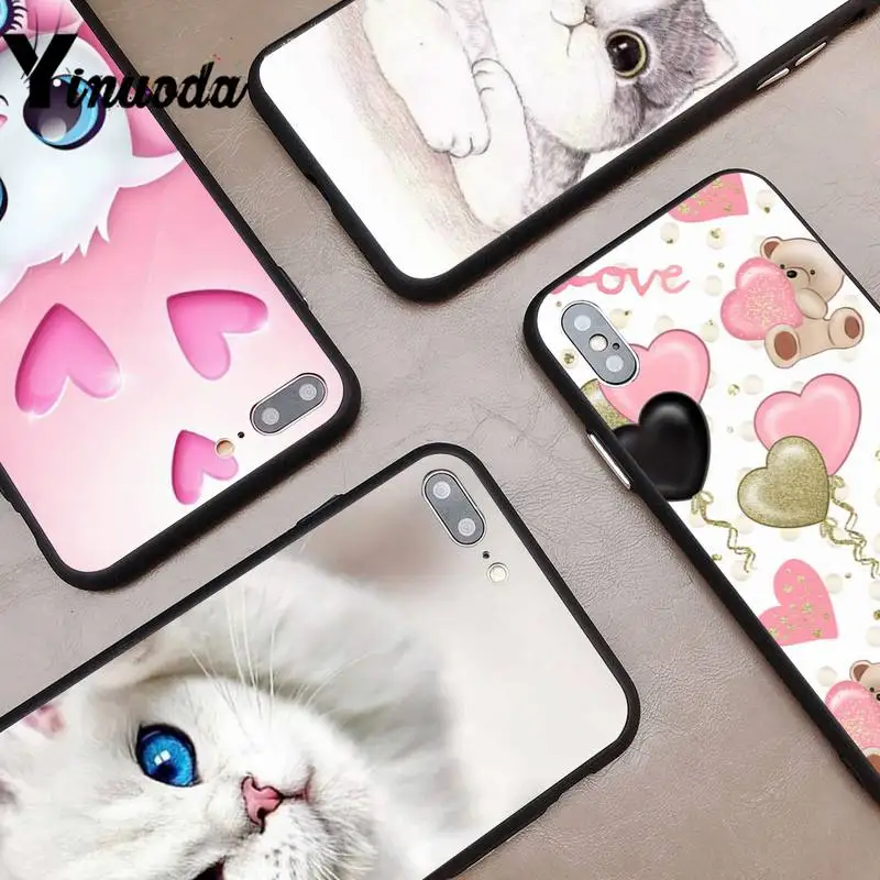 Yinuoda Капа для новогодних подарков милые кошки животное чехол телефона iPhone 6 6S Plus 5