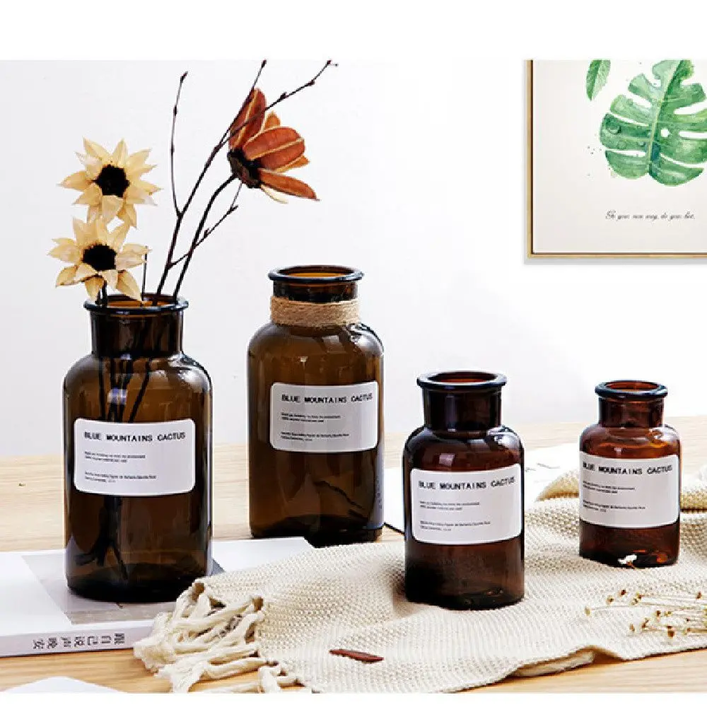 Simple Home Decoration Hydroponics Dried Flower Transparent Vase Bottle Glass | Дом и сад