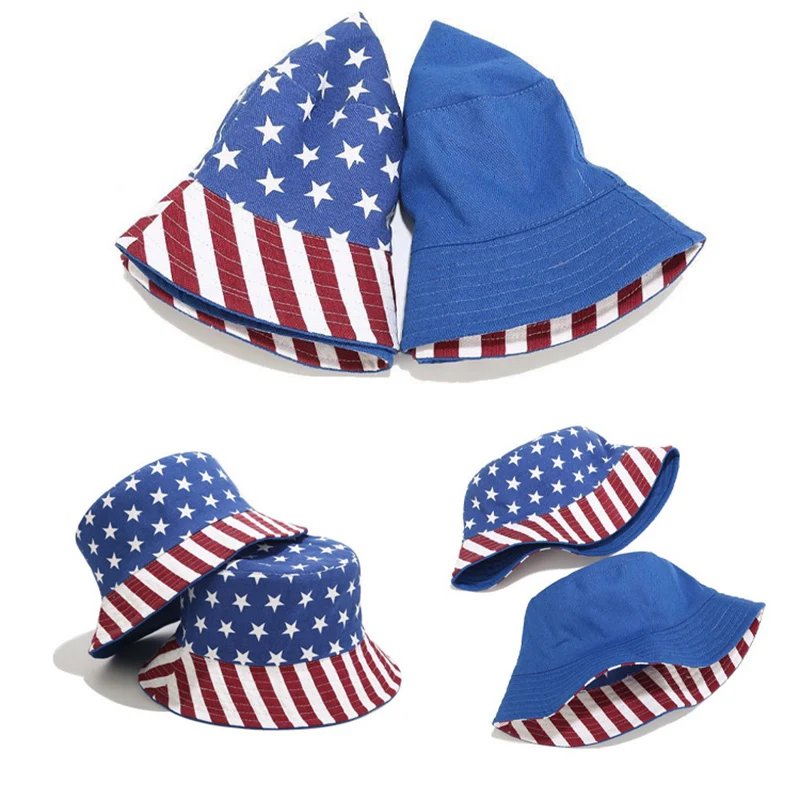 

New cartoon bucket hat printing fisherman hat neutral printing flag flat cap fishing sun hat