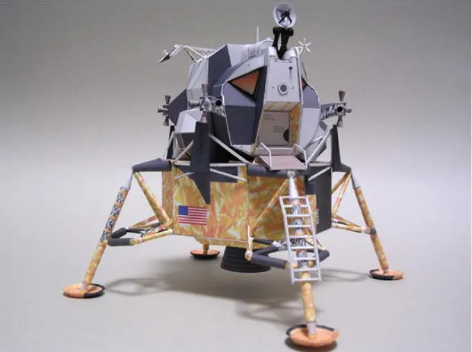 3D модель карточки на бумаге Масштаб 1:48 план Аполло 11 лунный модуль для