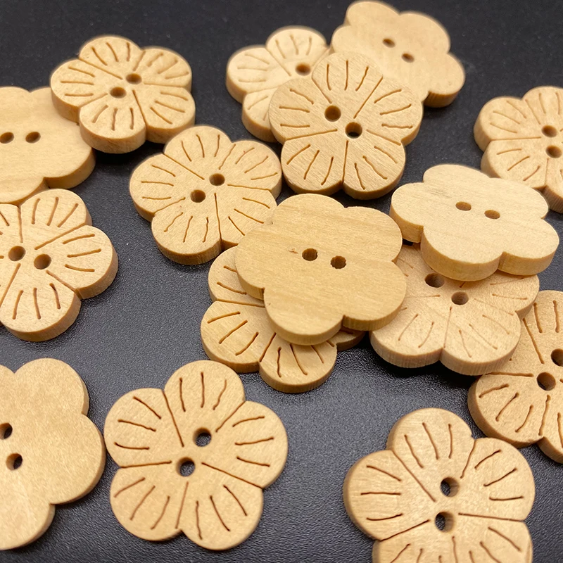 Деревянные швейные кнопки для скрапбукинга ремесла одежды DIY поставка цветок 2
