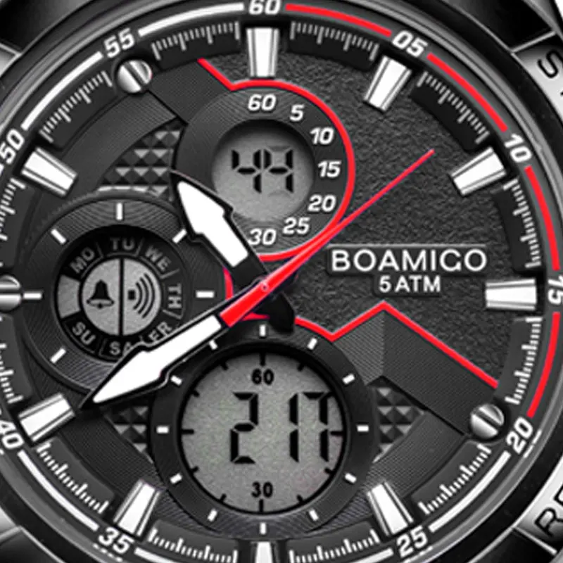 Мужские водонепроницаемые аналоговые кварцевые часы с хронографом и кожаным