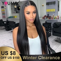 13x4 lace front human hair wigs for women fake scalp barzilian straight 360 lace frontal wig pre plucked youmay full remy