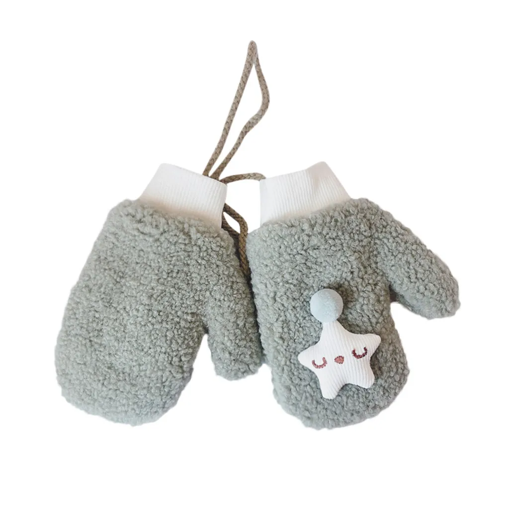 

#55 2020 Baby Stuff Accessories Toddler Baby Boys Girls Cartoon Full Finger Winter Warm Thicken Knitted Mittens Gloves