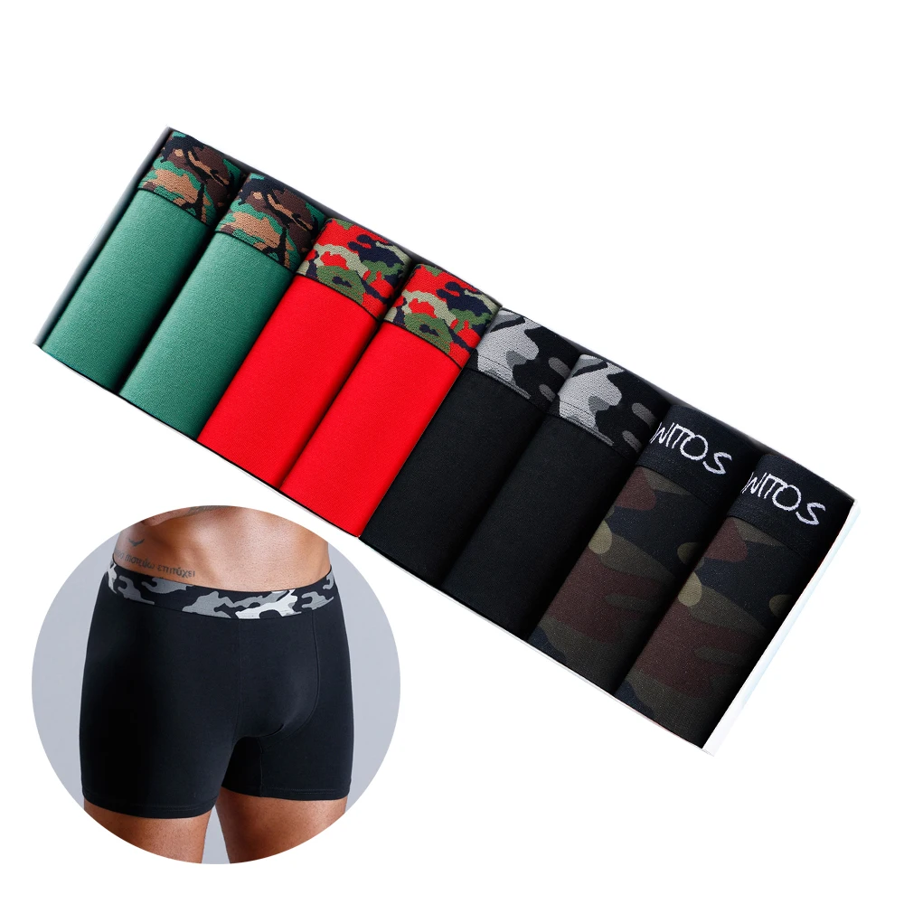 

8pcs Lots Boxers For Mens Cotton Men's Panties Sexy Underwear Boxer Male Print Underpants Brands Shorts Family Man Undrewear