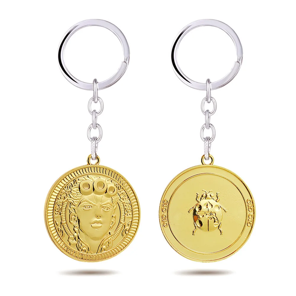 

Japanese Anime JoJo's Bizarre Adventure Necklace Jonathan Joseph Joestar Gold Coin Necklace Chain for Men Women Wholesale