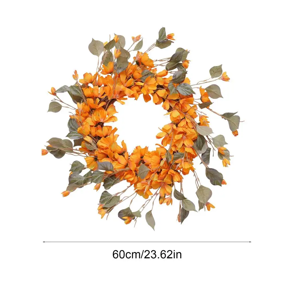 

HOT Front Door Wreath Artificial Floral Wreath For Patio Home Decor Home Pumpkin Maple Leaf Decoration Wreath Door Dropshipping