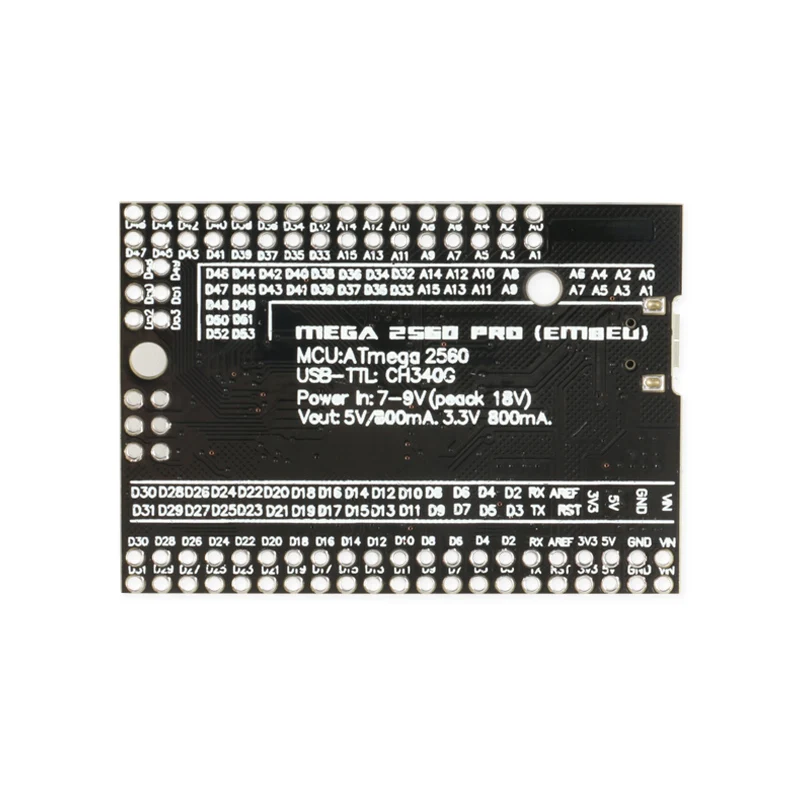 Микросхема с штыревыми разъемами Micro Usb MEGA 2560 PRO Embed CH340G/ATMEGA2560-16AU Chip совместимая