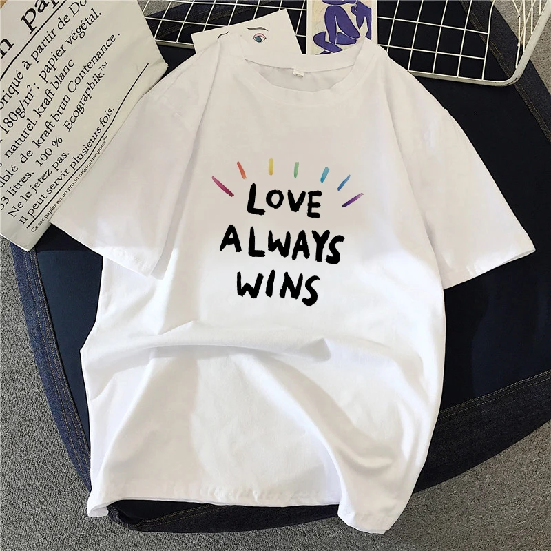 

Love Wins Women TShirts Clothing Printed T-shirt Fashion Women's Top Graphic T-shirt Women's Kawaii Camisas T-shirt
