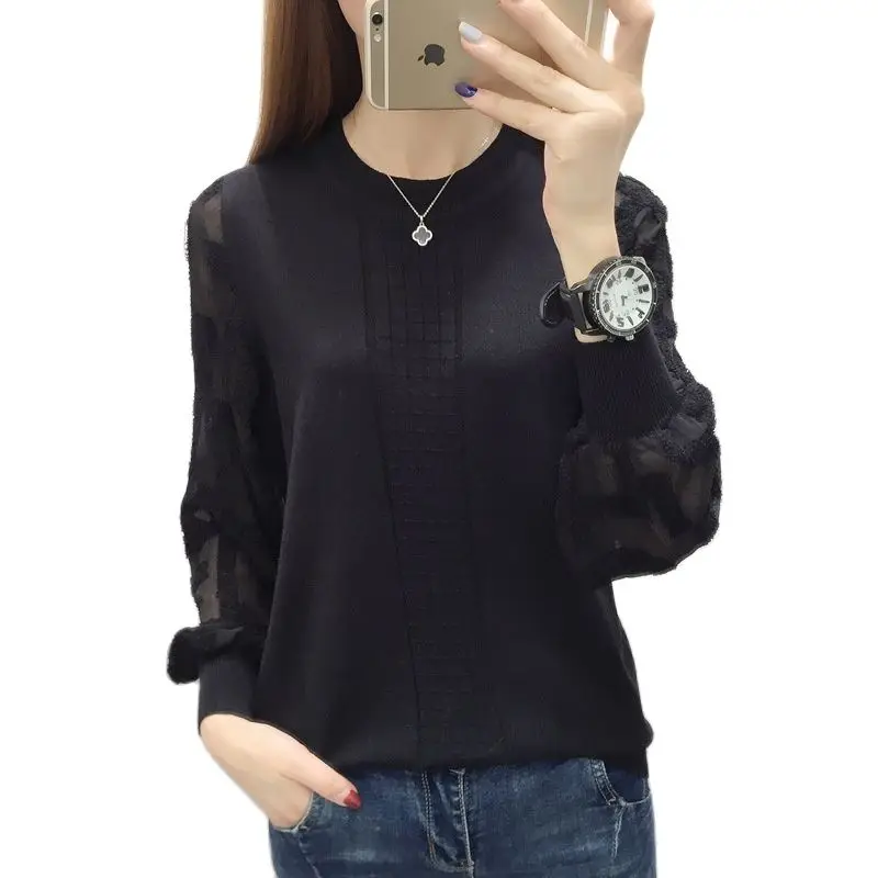 2021 Real Sale Feminino Sweater Women Poncho Knitted Ladies Loose Pullover Lantern Sleeve Lace Autumn Dress | Женская одежда