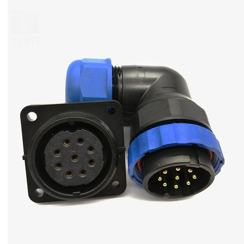 Водонепроницаемый авиационный соединитель IP68 штекер и гнездо 3 5 7 9 12 16 19 24 26Pin 28 мм