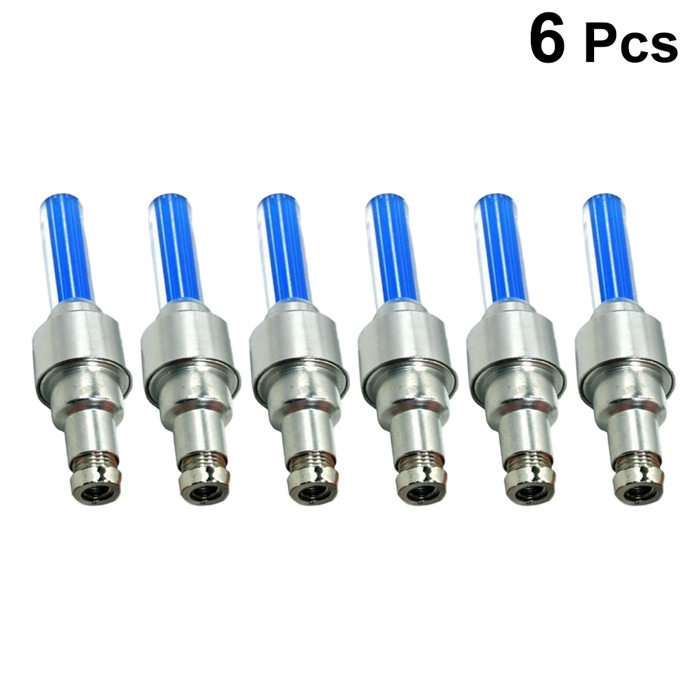 6 шт. семь цветов светильник велосипед светодиодные колеса s шина клапан колпачок