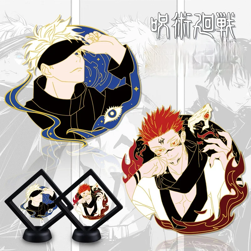 

Anime Jujutsu Kaisen Gojo Satoru Metal Badge Button Brooch Pin Genshin Impact Keqing Ganyu Venti Cosplay Enamel Print Best Gift