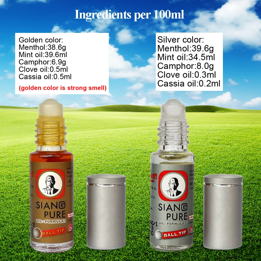 SIANG PURE balm oil mint Refreshing Influenza Cold Headache Dizziness Muscle Relax painEssential Oil headache relief Fatigue |