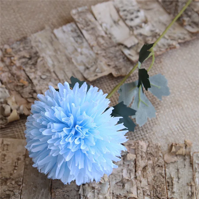 DIYartificial silk Одуванчик цветок мяч дома спальня стол искусственный цветок для декорирования Свадебная рука держащая цветок подарок на день рождения 1 шт - Цвет: Blue