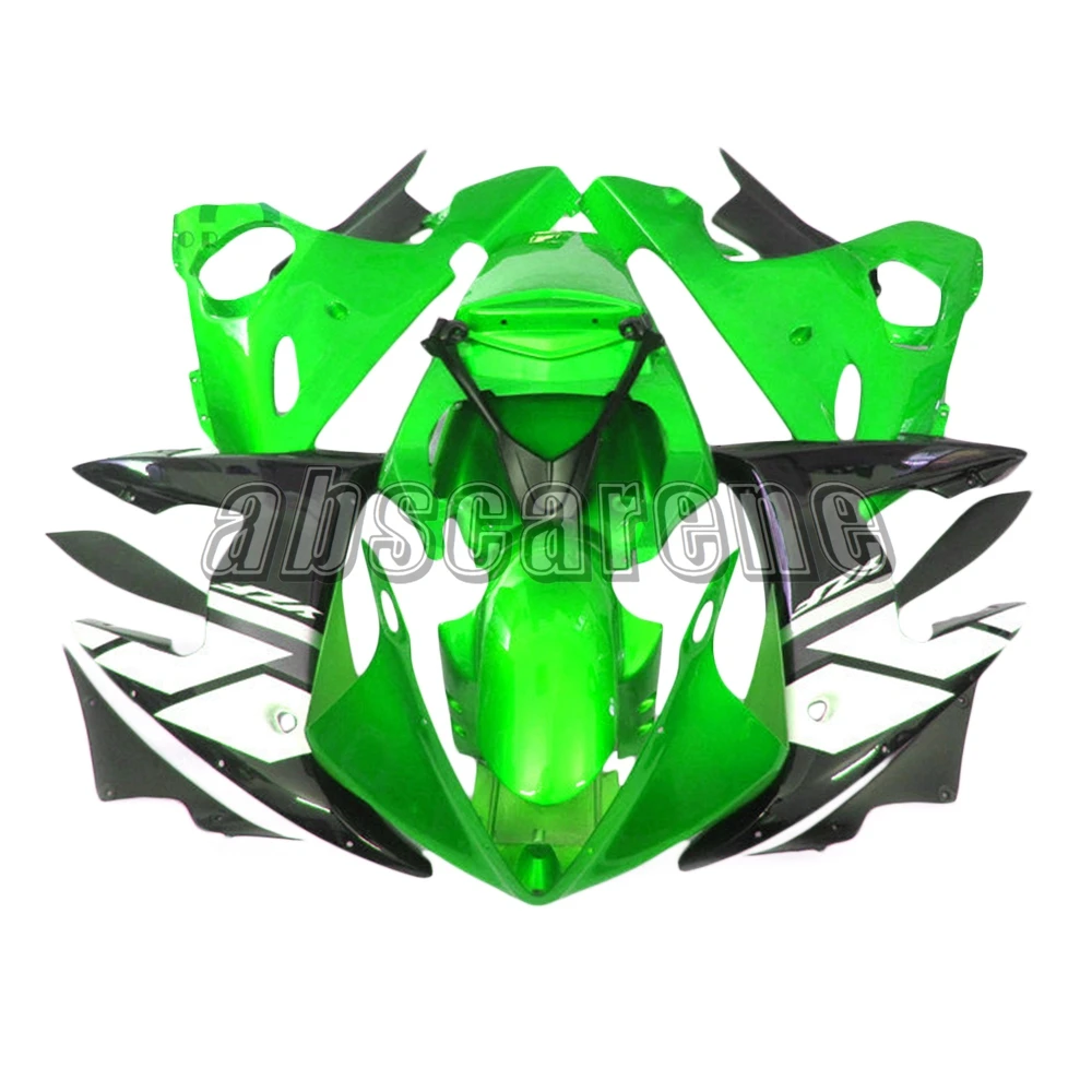 Глянцевые зеленые плоские черные полные Обтекатели из АБС пластика для Yamaha YZF600 R6