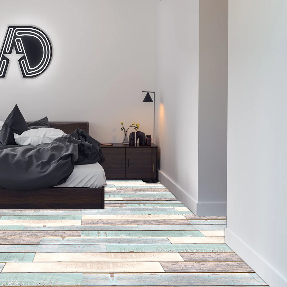 self adhesive wood grain wallpaper wardrobe cabinet table kitchen furniture renovation sticker pvc waterproof floor stickers free global shipping